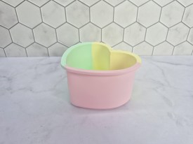 Mini tortera silicona tricolor corazon bordes ondulados